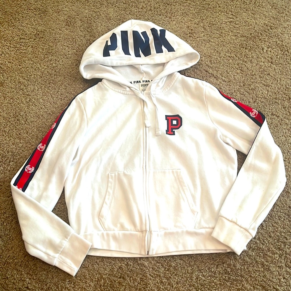 Woman’s PINK hooded zip up sweatshirt